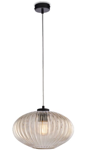Immagine di Sospensione Vetro Ambra Effetto Rigato Ginger D.30 cm Be Light