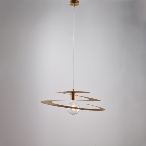 Immagine di Sospensione Design Vortice Oro Antico Spring 1xE27 Be Light