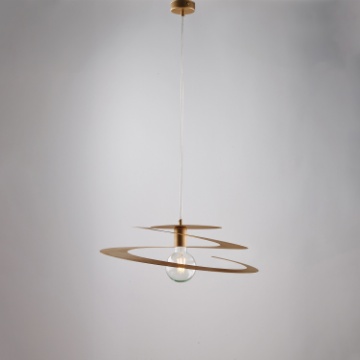 Immagine di Sospensione Moderna Design Vortice Metallo Oro Antico Spring 1xE27 Be Light