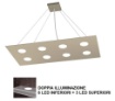 Immagine di Lampadario Rettangolare Led Gx53 Luce Sopra Sotto Area 1127 S8R+3 Top Light
