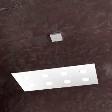 Immagine di Lampadario Led Squadrato Per Soggiorno 8 Lampadine Gx53 1127 S8R Area Top Light