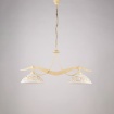 Immagine di Bilanciere Rustico Per Tavolo Avorio Con Vetri Decoro Ambra Bilbao Be Light