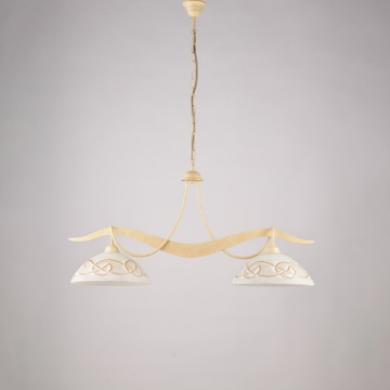Immagine di Bilanciere Rustico Per Tavolo Avorio Con Vetri Decoro Ambra Bilbao Be Light