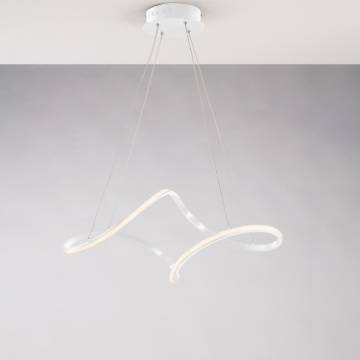 Immagine di Lampadario Camera da Letto Design Anello Intreccio Moderno Dana Bianco Led Be Light