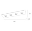 Immagine di Plafoniera Rettangolare Moderna 4 Luci Gx53 1127 PL4R Area Top Light