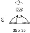 Immagine di Faretto Bianco Quadrato da Incasso Led 3w Ottica 38 GFA1092 Gea