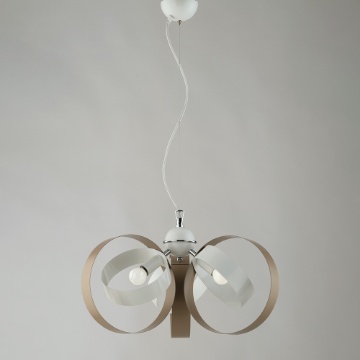 Immagine di Lampadario Moderno Cerchi In Ferro Bicolore 3 Luci Da Salotto Bolla Be Light