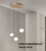 Immagine di Lampadario Rotondo Sfere Bianche Led 25w 3000k Con Vetri Colorati Santos Ondaluce