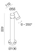 Immagine di Lampioncino Led GU10 Cilindro Orientabile Antracite 45 cm Antracite IP65 Gea Led