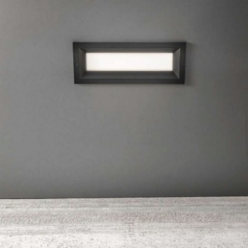 Immagine di Segnapassi Incasso Parete Da Esterno IP65 Antracite Led 13w GES1191 Gea Led