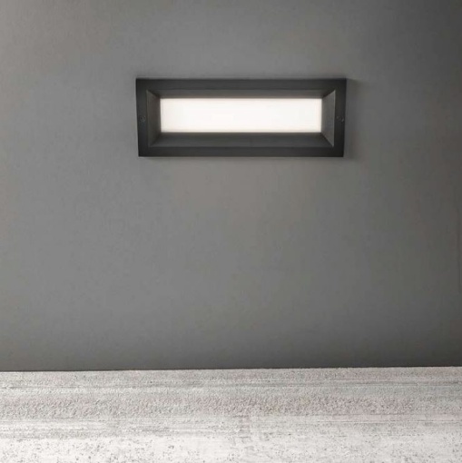 Immagine di Segnapassi Incasso Parete Da Esterno IP65 Antracite Led 13w GES1191 Gea Led