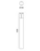 Immagine di Lampioncino Per Esterni Alluminio 80 cm 1xE27 IP44 Stele Gea Led