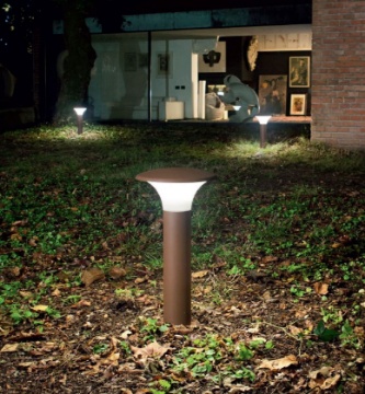 Immagine di Paletto Giardino Leo 50 cm Fungo Alluminio Ruggine IP44 GES521 Gea Led