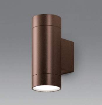 Immagine di Applique Cilindro Per Esterno Luce Sopra E Sotto GU10 Lily Marrone GES1067 Gea Led