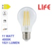 Immagine di Lampadina LED E27 Goccia Vetro 11W 4000K Luce Naturale Life