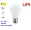 Immagine di Lampadina LED Goccia Vetro Milky E27 11W 4000K Luce Naturale Life