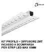 Immagine di Profilo Da Incasso 2Mt Grigio Per Strip Led max 10mm GSTP140 Gea Led