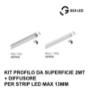 Immagine di Profilo Da Superficie 2Mt Per Strip Led max 13mm GSTP230 GSTP231 Gea