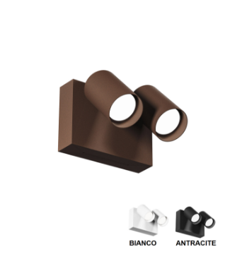 Immagine di Applique Esterno Con 2 Faretti Orientabili Led CCT 18w IP65 Gea