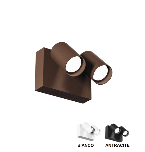 Immagine di Applique Esterno Con 2 Faretti Orientabili Led CCT 18w IP65 Gea