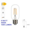 Immagine di Lampadina Tubolare E27 Vetro Filamento T45 Led 8W 4000k 1055 Lumen 300°