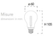 Immagine di Lampadina E27 Vetro Filamento Led 8W 2700K Luce Calda 1055 Lumen 300°