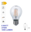 Immagine di Lampadina E27 Vetro Filamento Led 8W 2700K Luce Calda 1055 Lumen 300°