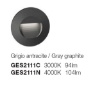 Immagine di Faretto Segnapassi Rotondo Grigio Da Incasso Parete Esterno IP65 Led 3W GES2111 Gea
