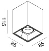 Immagine di Faretto Nero Squadrato Da Soffitto Con Portalampade GU10 Orientabile GFA1231 Gea