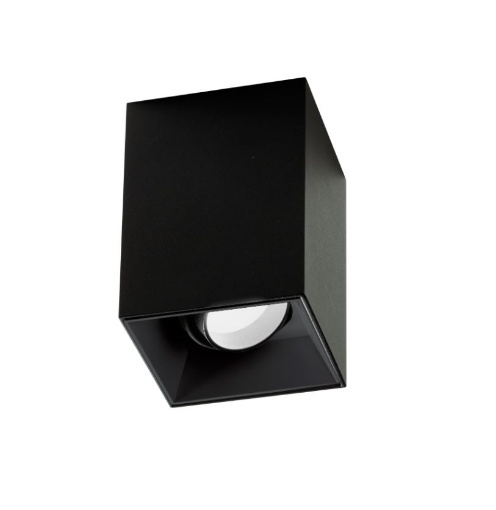 Immagine di Faretto Nero Squadrato Da Soffitto Con Portalampade GU10 Orientabile GFA1231 Gea