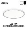 Immagine di Lampada Led Luminosa Da Soffitto Ultrasottile Rotonda 40w CCT GPL326 GPL327 Gea