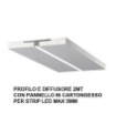 Immagine di Kit Profilo E Diffusore 2mt Per Strip Led 5mm Con Pannello Cartongesso Da Incasso Carrara Gea