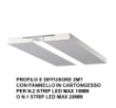 Immagine di Profilo 2mt Incasso Per Strip Led max 20mm Pannello Cartongesso Carrara G Gea Led
