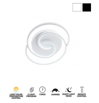 Immagine di Plafoniera Design Spirale Led CCT Luminosità Regolabile Da Telecomando Intersia Smarter