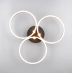 Immagine di Plafoniera Led Design Anelli Intrecciati Grigio Nero 43W CCT Switch Dimmer Caruso Trio