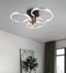 Immagine di Plafoniera Led Design Anelli Intrecciati Grigio Nero 43W CCT Switch Dimmer Caruso Trio