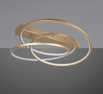 Immagine di Plafoniera Curva Oro Led 34w CCT Dimmerabile Con Interruttore Darvin Trio