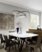 Immagine di Lampadario Curvo Design Nero Moderno Per Soggiorno Led 59W CCT Switch Dimmer Darvin Trio