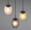 Immagine di Lampadario Tondo Nero Con Vetri Opachi Multicolor Luce Soffusa Per Salotto Facette Trio