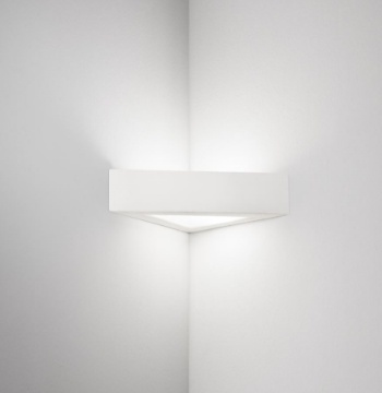 Immagine di Applique Angolare In Ceramica Verniciabile Design Triangolo Pitagora Isyluce 622