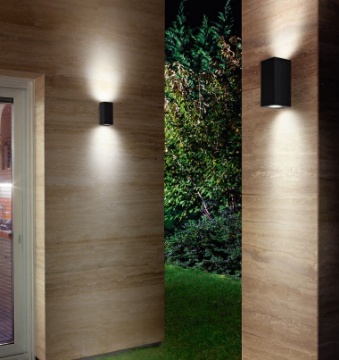 Immagine di Applique Esterno Parallelepipedo Biemissione Led GU10 Ischia Antracite Isyluce 541