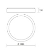 Immagine di Grande Plafoniera Tonda 108cm Led CCT 140w Band Diodi Affralux 2075