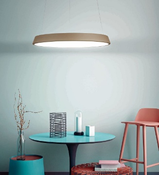 Immagine di Lampada A Sospensione Sabbia Per Tavolo Anelli Diodi Led 35w 3200k Affralux