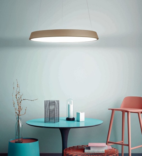 Immagine di Lampada A Sospensione Sabbia Per Tavolo Anelli Diodi Led 35w 3200k Affralux