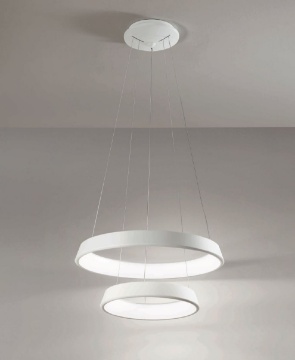 Immagine di Lampadario Anelli Diodi Doppio Bianco Led 54w 3200k Affralux 2053