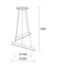 Immagine di Lampadario Sabbia Anelli Diodi Doppio 60 cm Led 54w 3200k Affralux