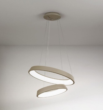 Immagine di Lampadario Sabbia Anelli Diodi Doppio 60 cm Led 54w 3200k Affralux