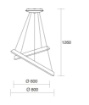 Immagine di Sospensione Moderna  Led 82w Anelli Diodi Doppia 80cm Sabbia Per Soggiorno Affralux