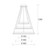 Immagine di Lampadario Soggiorno Tre Anelli Diodi Sabbia Led 102w 3200k Affralux