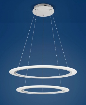 Immagine di Lampadario Soggiorno Doppio Anello Led 53w 3000k Acryled Affralux